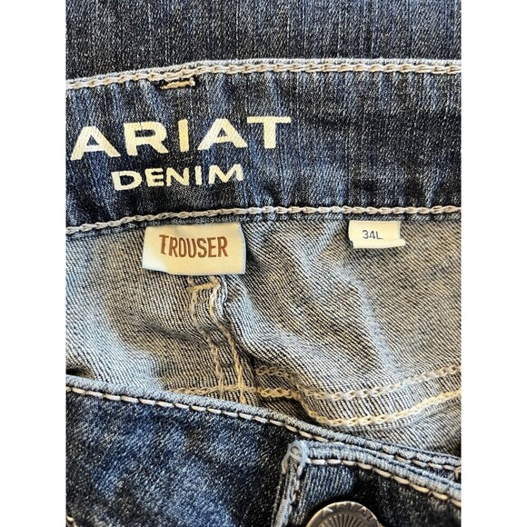 Ariat Jeans Wide Leg NWT Tag Sz 34L Womens Mid Rise Trouser Raw Hem Anabelle - Picture 9 of 12
